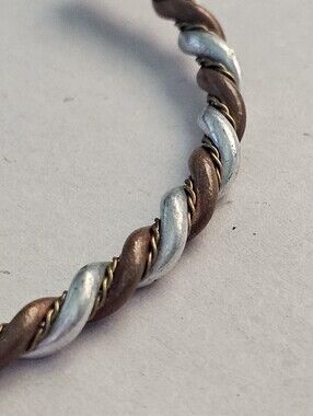 Twisted Two-Tone Copper and Brass Bangle Bracelet